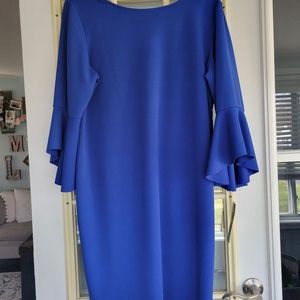 Royal blue bell sleeve dress, size 16W, NWT